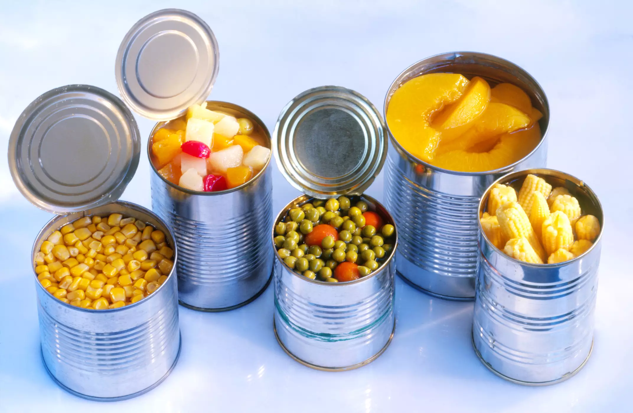 Canned fruits and vegetables are good to buy in bulk.