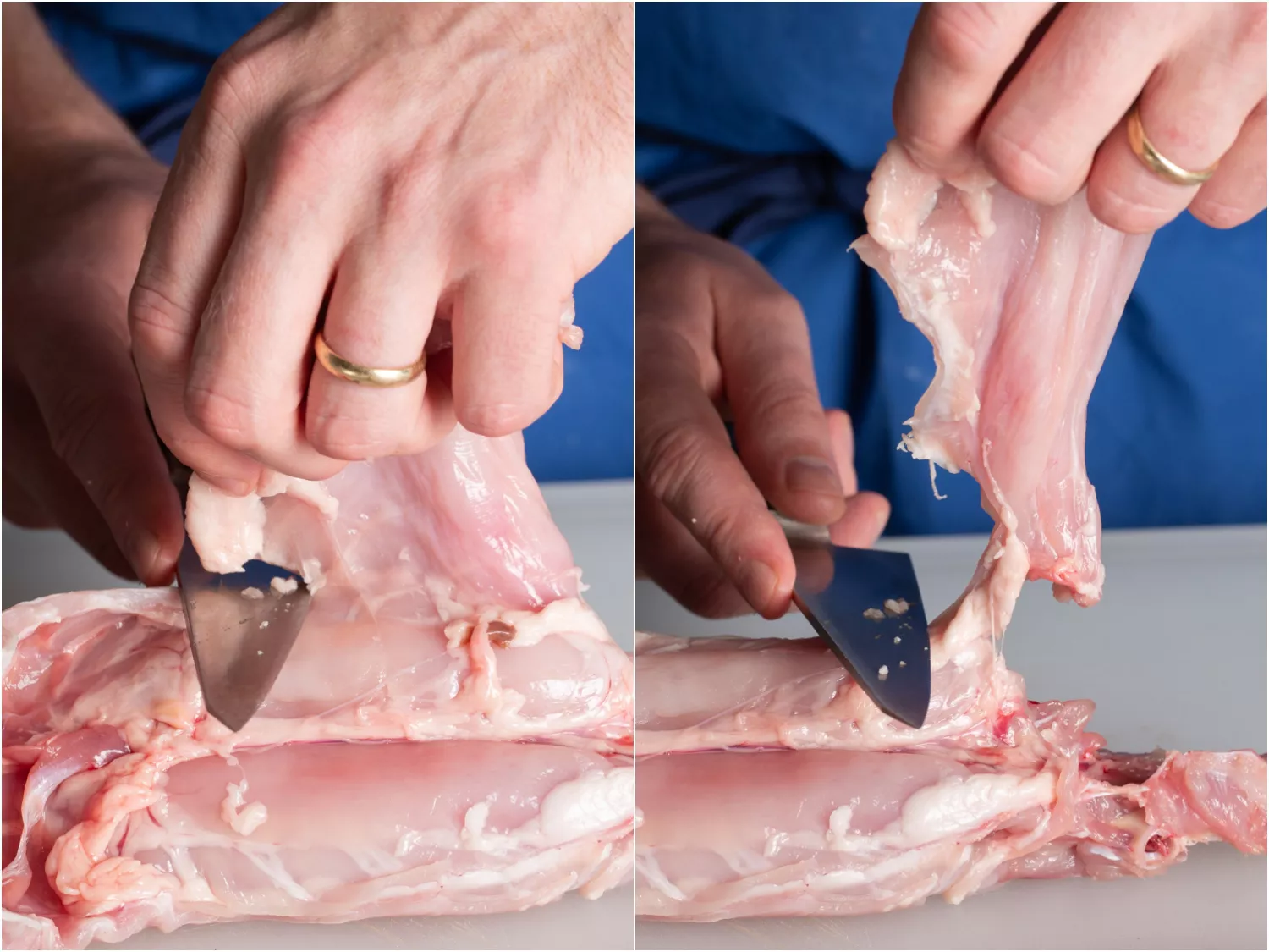 Removing rabbit belly